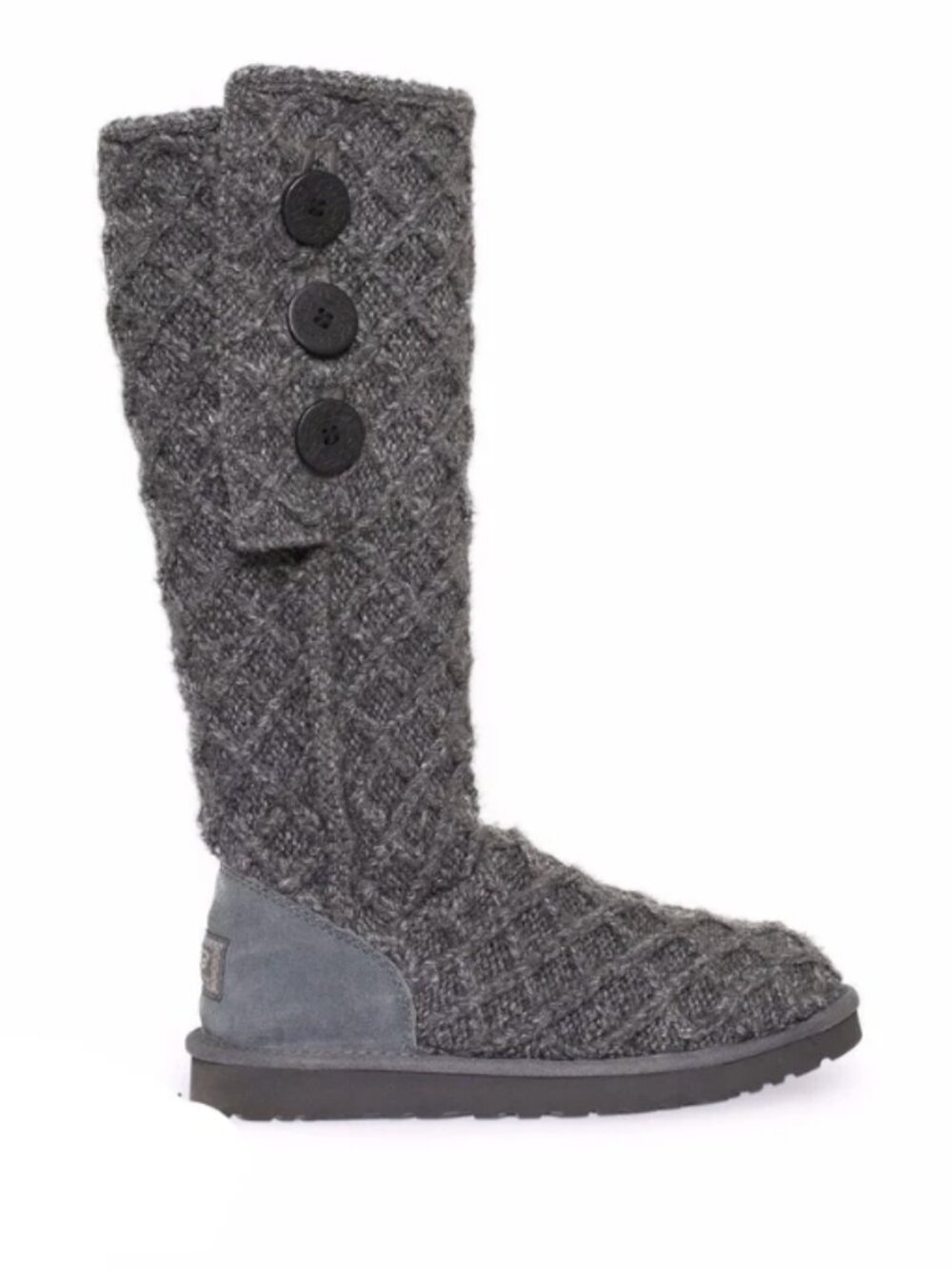 UGG Lattice Cardy Tall Boots - Charcoal Grey - size 9/EU 40